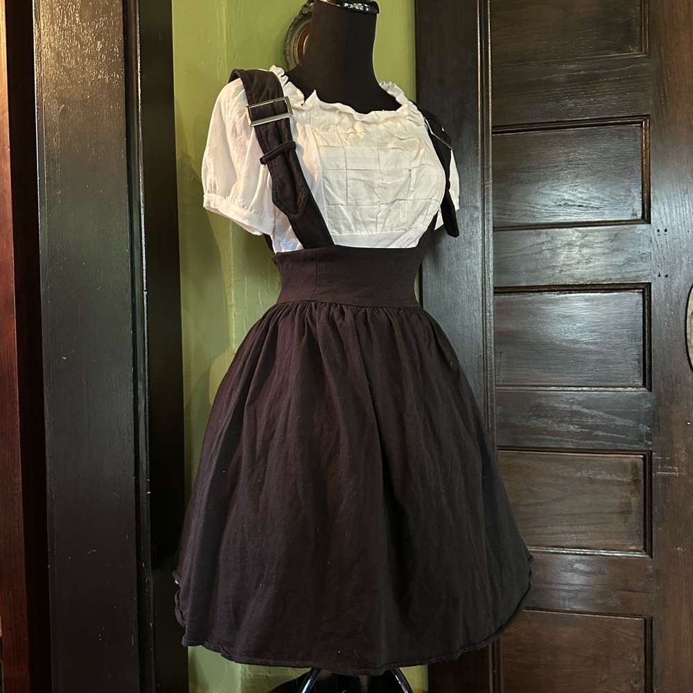 Deandri Pinafore Dress with Buckle Straps